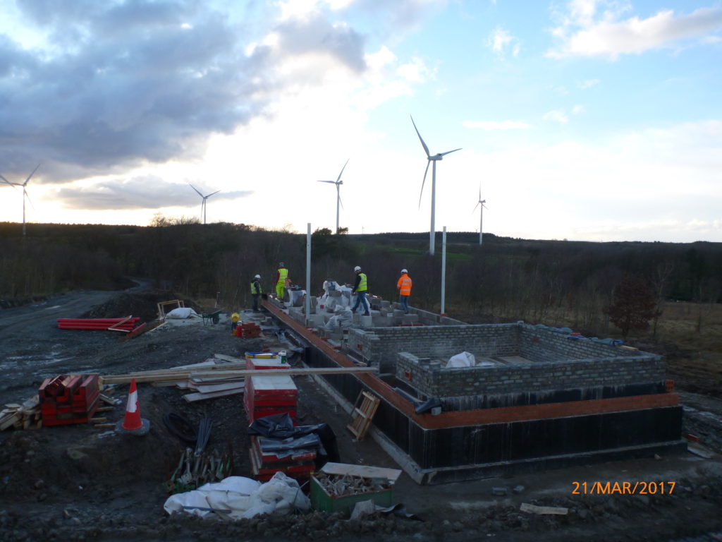 Drumduff Wind farm construction - Control/Substation building on 21st March