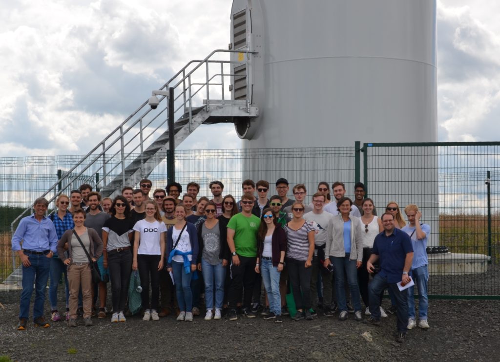 University of Stuttgart Environmental Engineering Students at Turbine 1 of GreenPower's Drumduff Wind Farm
