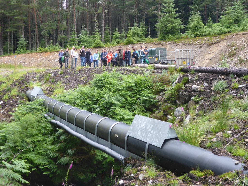 GreenPower explaining the construction of the pipe bridge on their Carie Hydro Electric Scheme