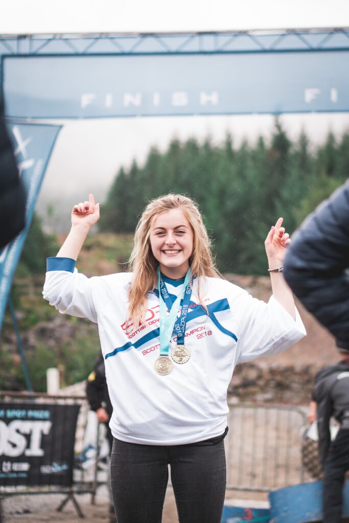 Mikayla Parton, our GreenPower Sponsored World Cup Mountain Bike rider recognised at this years Fort William Mountain Festival 2021.