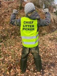 Jack Grant aged 8, founder and Chief Litter Picker of the Kilchrenan/Inverinan &amp; Dalavich Litter Group